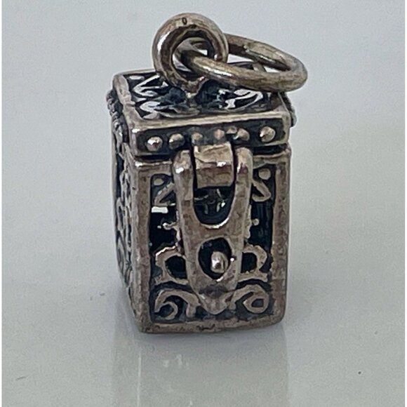 Vintage Sterling Silver Prayer Box Charm Pendant Cross Christian - Picture 1 of 8